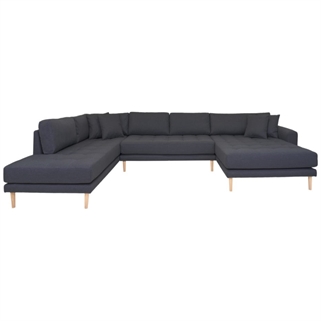 Lido U sofa | Højrevendt chaiselong | Mørkegrå stof